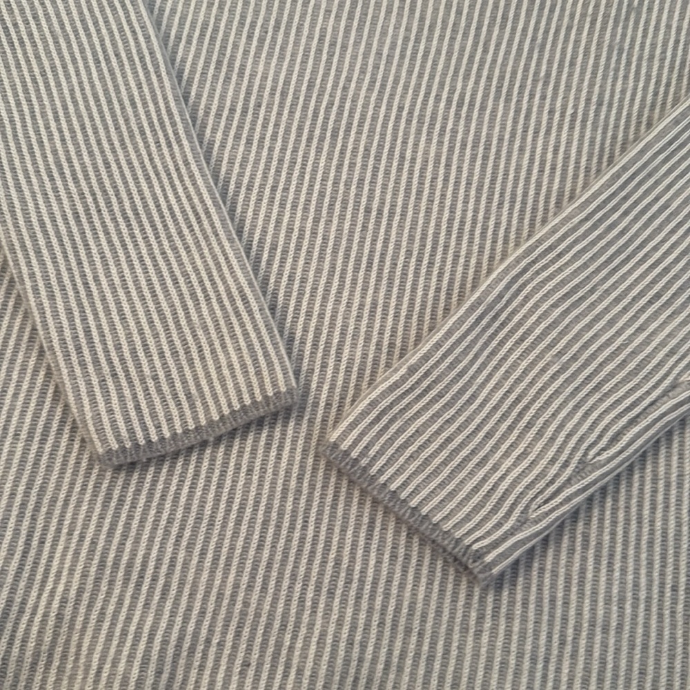 Club Monaco Cashmere Silk Mock Neck Sweater Gray Cream Large - Picture 4 of 6
